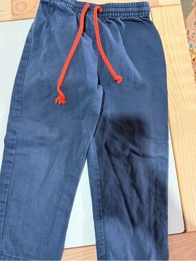 Oso & Me Casual Navy Pants with Red Drawstring